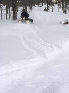 Having fun in the snow.